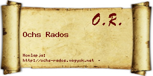 Ochs Rados névjegykártya